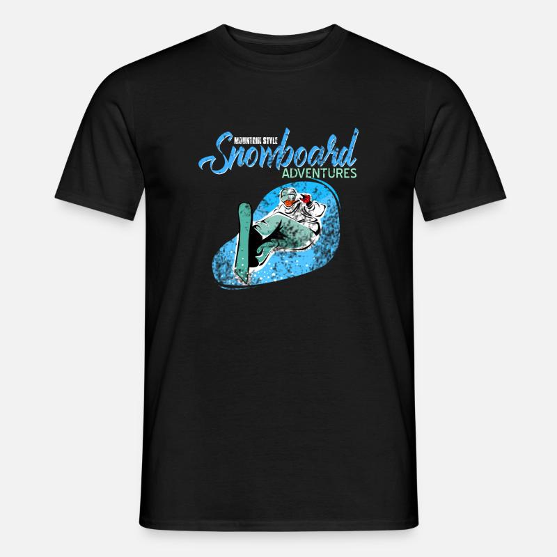 Snowboard Snowboarden - Männer T-Shirt - Schwarz