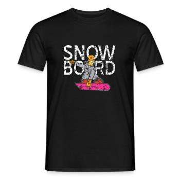 Snowboarden snowboarden - Heren T-shirt - zwart - Voor - AI Model Male 178 light (178cm)
