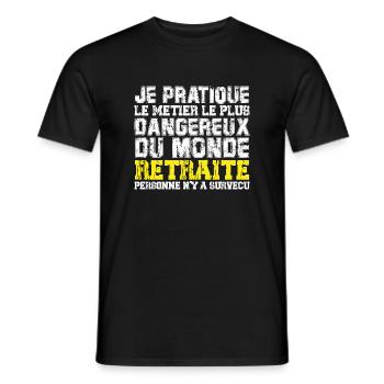 le métier le plus dangereux du monde retraité - T-shirt homme - noir - Devant - AI Model Male 178 light (178cm)