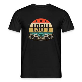 1984 Vintage Geburtstag Retro Classic - Männer T-Shirt - Schwarz - Vorne - AI Model Male 178 light (178cm)