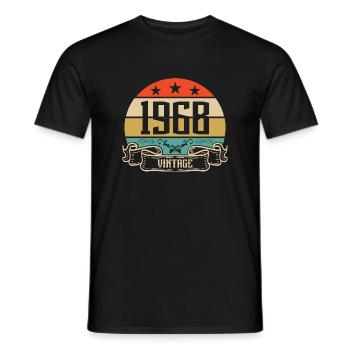 1968 Vintage Birthday Retro Classic - T-shirt homme - noir - Devant - AI Model Male 178 light (178cm)