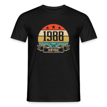 1988 Vintage Geburtstag Retro Classic - Männer T-Shirt - Schwarz - Vorne - AI Model Male 178 light (178cm)