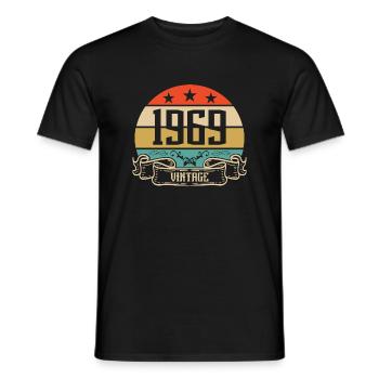 1969 Vintage Geburtstag Retro Classic - Männer T-Shirt - Schwarz - Vorne - AI Model Male 178 light (178cm)
