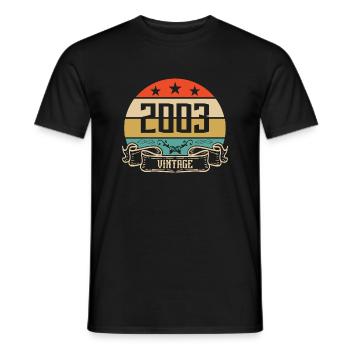 2003 Vintage Birthday Retro Classic - T-shirt homme - noir - Devant - AI Model Male 178 light (178cm)