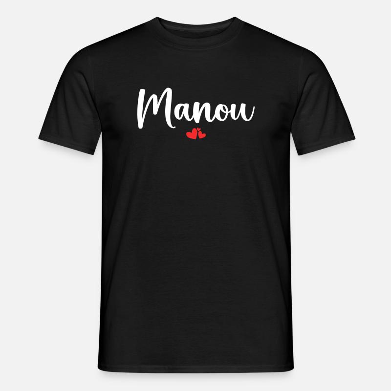 Manou - Männer T-Shirt - Schwarz