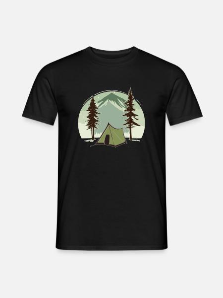 Camping - Männer T-Shirt - Schwarz