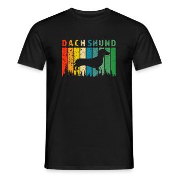 Dackel Retro-Design Dackel Geschenk - Männer T-Shirt - Schwarz - Vorne - AI Model Male 178 light (178cm)