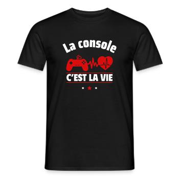 la console c est la vie.Geek,Gamer,Gaming,Humour - T-shirt homme - noir - Devant - AI Model Male 178 light (178cm)