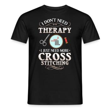 Cross Stitch Pattern Cross Stitch Needles Embroidery Weaving - Men's T-Shirt - black - Front - AI Model Male 178 light (178cm)