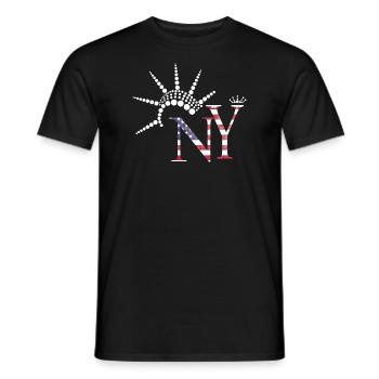 Drapeau des États-Unis Drapeau de New York Statue de la Liberté Cadeau - T-shirt homme - noir - Devant - AI Model Male 178 light (178cm)