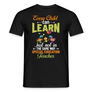 Special education Special education Promoting special needs - Men's T-Shirt - black - Front - AI Model Male 178 light (178cm)