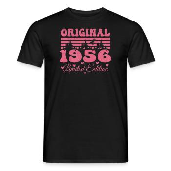 68th Birthday Gift 1956 Woman | Born in 1956 - Men's T-Shirt - black - Front - AI Model Male 178 light (178cm)