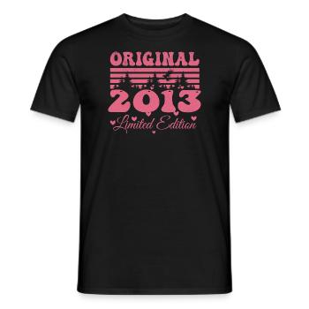 11th Anniversary Gift 2013 Women | Born in 2013 - Men's T-Shirt - black - Front - AI Model Male 178 light (178cm)