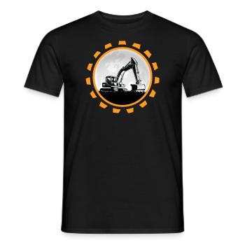excavator excavator driver construction site excavator bucket - Men's T-Shirt - black - Front - AI Model Male 178 light (178cm)