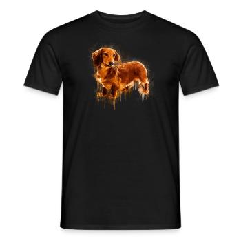 Dachshund Drawing - Men's T-Shirt - black - Front - AI Model Male 178 light (178cm)