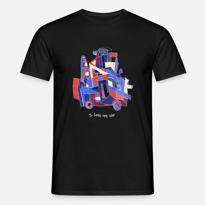 Ich liebe mein Auto - Männer T-Shirt - Schwarz