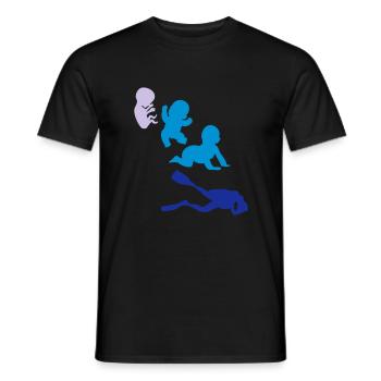 Evolution human rights sports diver plunges - Men's T-Shirt - black - Front - AI Model Male 178 light (178cm)