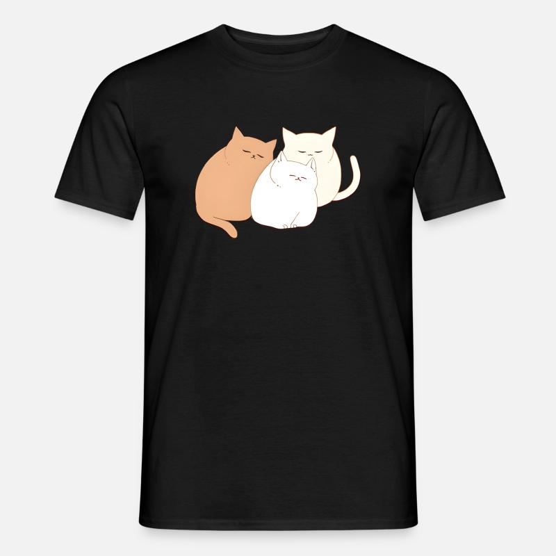 3 sleeping cats - Männer T-Shirt - Schwarz