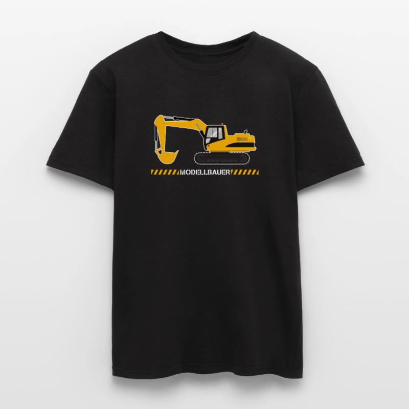 Model Maker Model Making Construction Site Excavator Construction Machine Men’s T-shirt