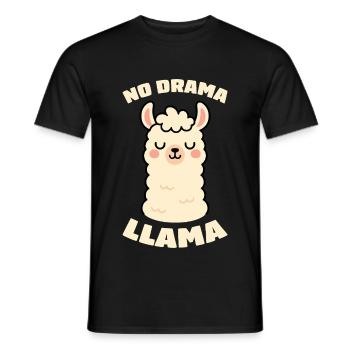 Peaceful Llama Cartoon with Saying - Men's T-Shirt - black - Front - AI Model Male 178 light (178cm)