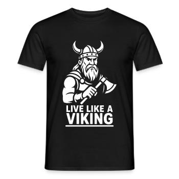 Live Like a Viking - Sketch Style - Men's T-Shirt - black - Front - AI Model Male 178 light (178cm)