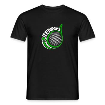Idée cadeau pour les joueurs de tennis - T-shirt homme - noir - Devant - AI Model Male 178 light (178cm)