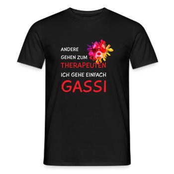 Hundeshirt Gassi gehen bunt und lustig Hundemotiv - Männer T-Shirt - Schwarz - Vorne - AI Model Male 178 light (178cm)