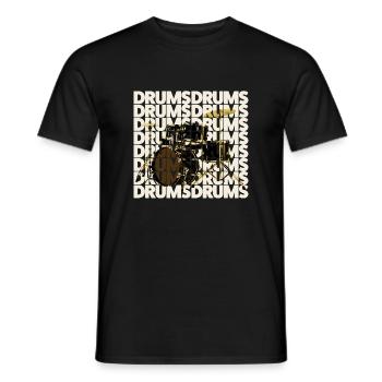 Schlagzeug - Männer T-Shirt - Schwarz - Vorne - AI Model Male 178 light (178cm)