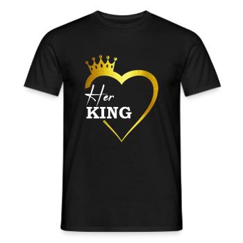 Sa tenue de couple King Gold King Queen - T-shirt homme - noir - Devant - AI Model Male 178 light (178cm)