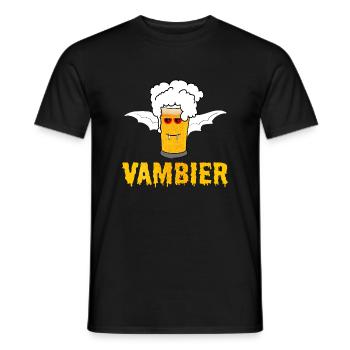Vambier Halloween Bier Wortspiel Fledermaus Vampir - Männer T-Shirt - Schwarz - Vorne - AI Model Male 178 light (178cm)