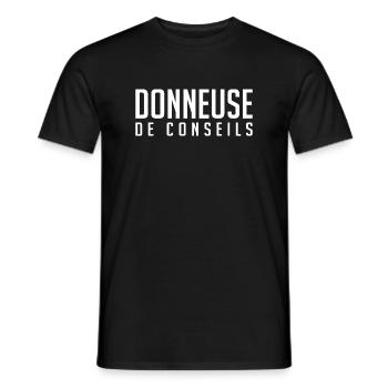 Donneuse De Conseils Leçons Morale Humour - T-shirt homme - noir - Devant - AI Model Male 178 light (178cm)