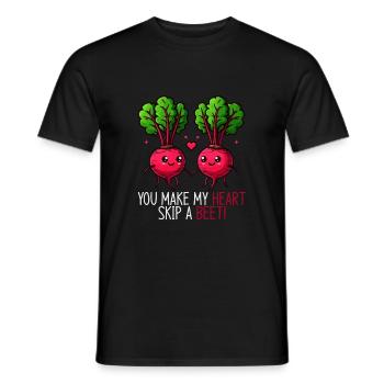 You make my heart beat faster Beetroot - Men's T-Shirt - black - Front - AI Model Male 178 light (178cm)