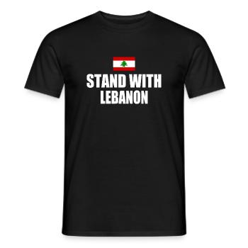 STAND WITH LEBANON - T-shirt homme - noir - Devant - AI Model Male 178 light (178cm)