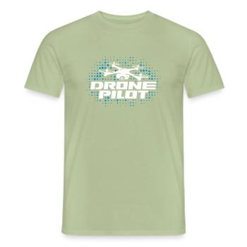 pilote de drone - T-shirt homme - vert sauge - Devant - AI Model Male 178 light (178cm)