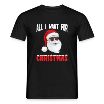 Joyeux Noël Tout ce que je veux pour Noël - T-shirt homme - noir - Devant - AI Model Male 178 light (178cm)