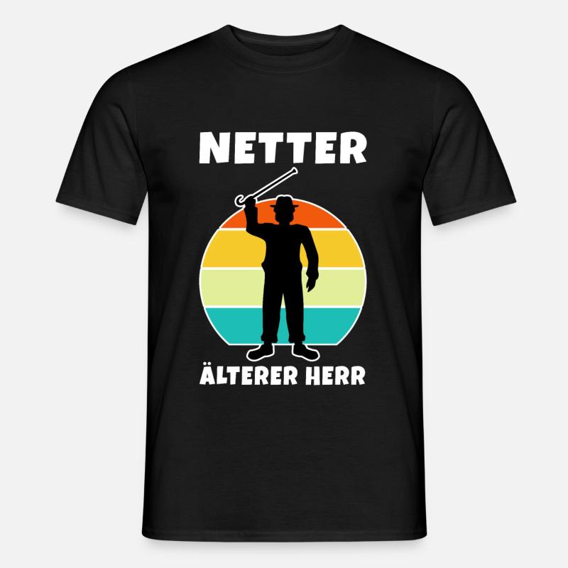 Netter ältere Herr - Männer T-Shirt - Schwarz