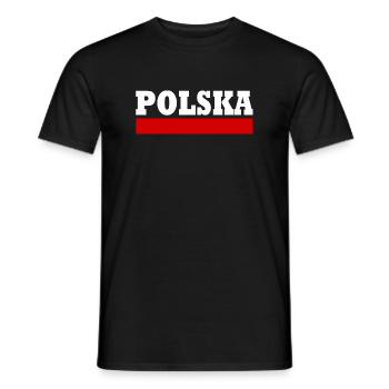 Polska - Men's T-Shirt - black - Front - AI Model Male 178 light (178cm)