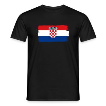Croatia Flag Adriatic Sea Zagreb Croatian Flag - Men's T-Shirt - black - Front - AI Model Male 178 light (178cm)
