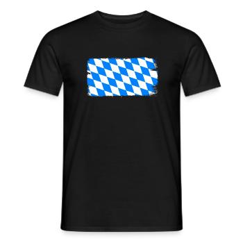 Bavaria Flag Used Look Bavarian Flag Vintage - Men's T-Shirt - black - Front - AI Model Male 178 light (178cm)