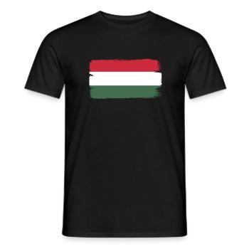 Hungary Flag Hungarian Flag Balaton Hungary - Men's T-Shirt - black - Front - AI Model Male 178 light (178cm)
