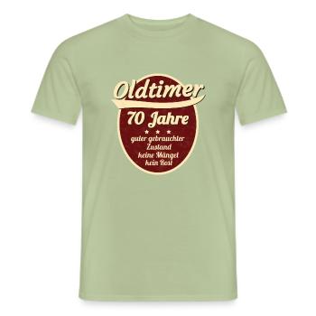 70 Jahre - Siebzigster Geburtstag - Männer T-Shirt - Sage - Vorne - AI Model Male 178 light (178cm)