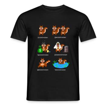 eichhörnchen, reichhörnchen, scheichhörnchen, - Männer T-Shirt - Schwarz - Vorne - AI Model Male 178 light (178cm)