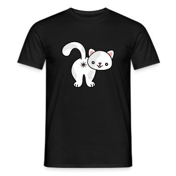 Kitten from behind, asshole, cat, kitten, ass - Men's T-Shirt - black - Front - AI Model Male 178 light (178cm)