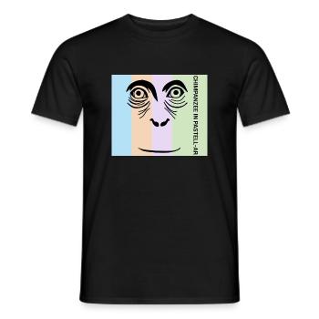 Chimpanzee in Pastell - Der intelligente Primat - Männer T-Shirt - Schwarz - Vorne - AI Model Male 178 light (178cm)