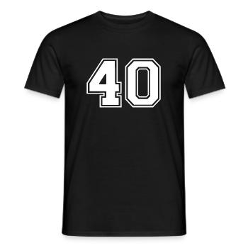 40 - Men's T-Shirt - black - Front - AI Model Male 178 light (178cm)