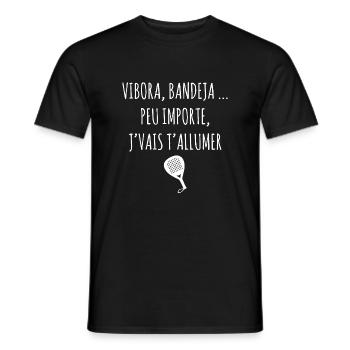 Vibora, Bandeja ... peu importe j'vais t'allumer - T-shirt homme - noir - Devant - AI Model Male 178 light (178cm)
