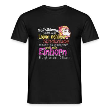 Einhorn Einhörner Unicorns Sarkasmus Geschenk - Männer T-Shirt - Schwarz - Vorne - AI Model Male 178 light (178cm)