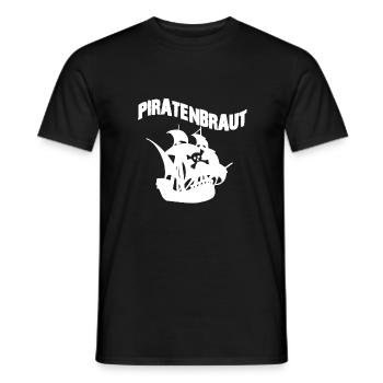 Piratenbraut Pirat Piratin Piratenschiff Geschenk - Männer T-Shirt - Schwarz - Vorne - AI Model Male 178 light (178cm)