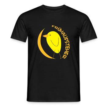 Early bird (birds) - Men's T-Shirt - black - Front - AI Model Male 178 light (178cm)