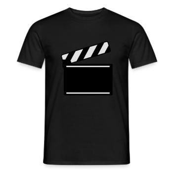 filmklappe__f2 - T-shirt homme - noir - Devant - AI Model Male 178 light (178cm)